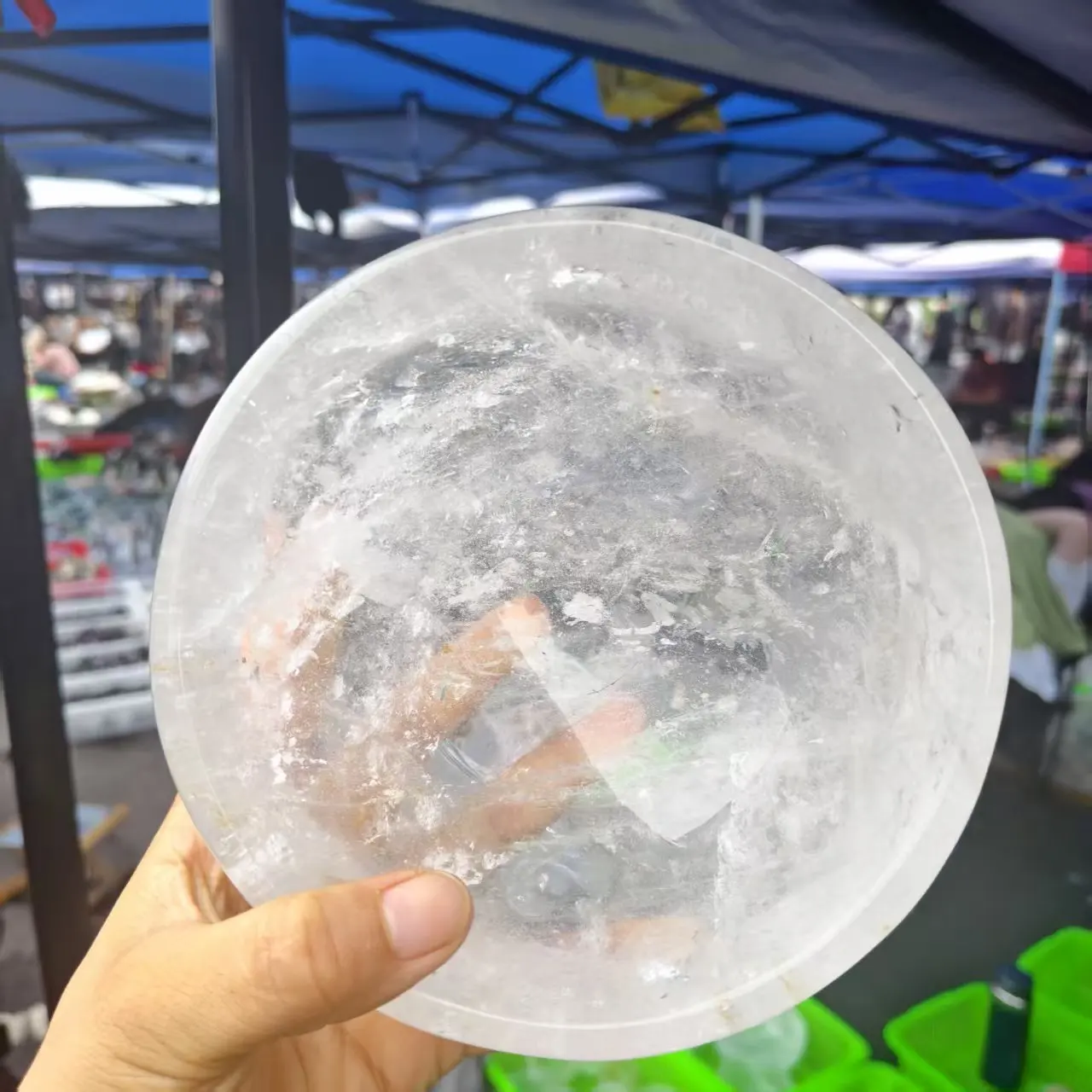 Natural White Crystal Round Bowl,White Quartz Raw Ore Polishing,Purifying And Demagnetizing Bowl, Mineral,Spiritual Energy,Thera