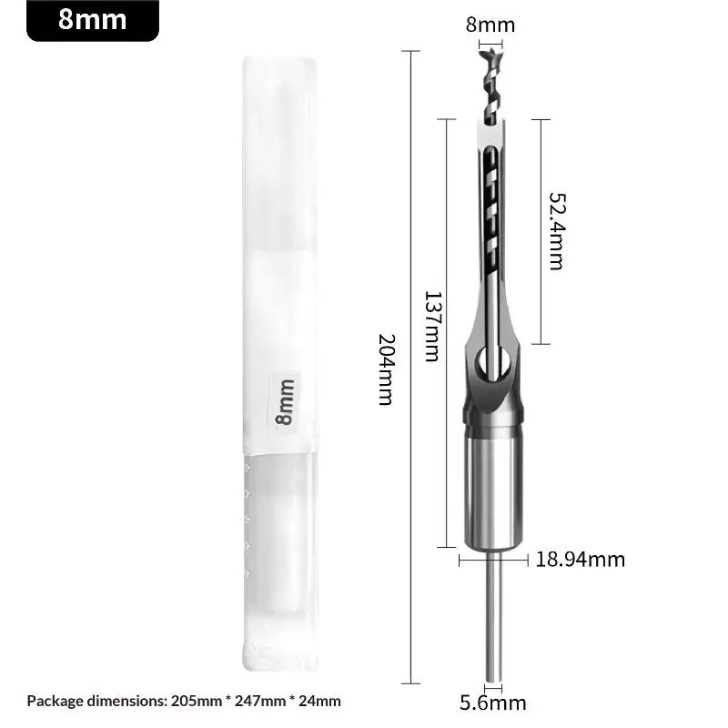 4Pcs Durable Square Hole Drill Bits Mortising Chisel