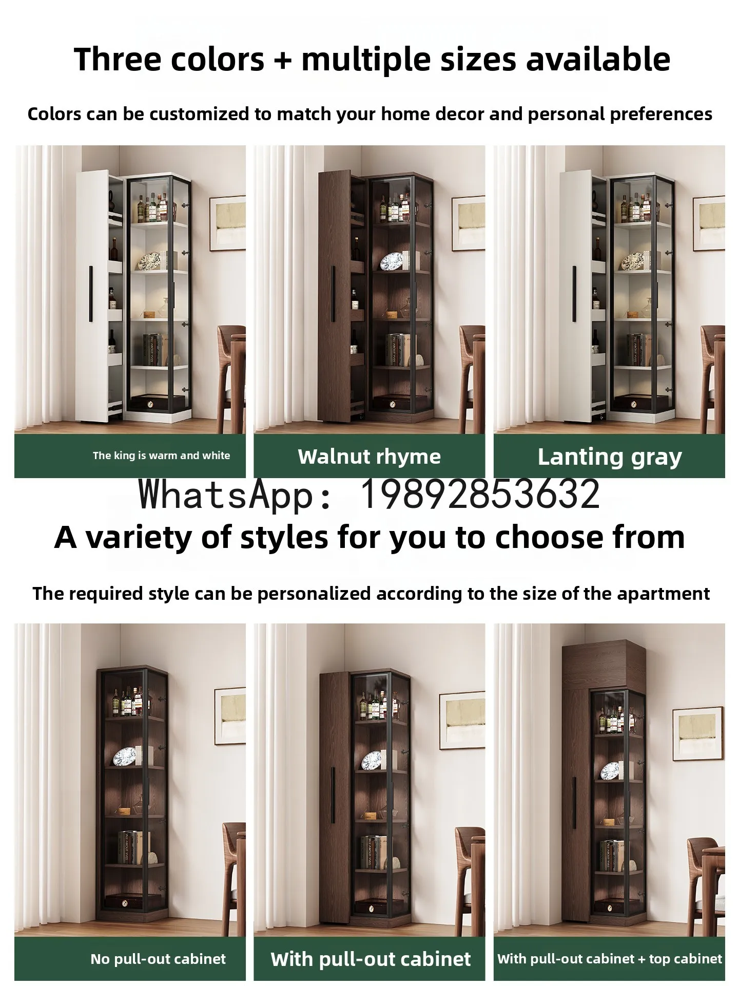 Szafka narożna z litego drewna do salonu, szafka wisząca do przechowywania.