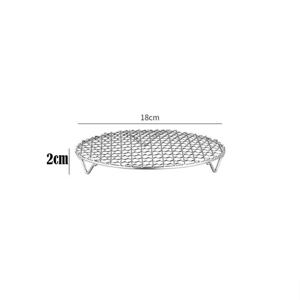 Durable Round Air Fryer Rack Stainless Steel with Foot Grid Grill Stackable Steam Baking Rack Home Kitchen Oven Steamer Cooker