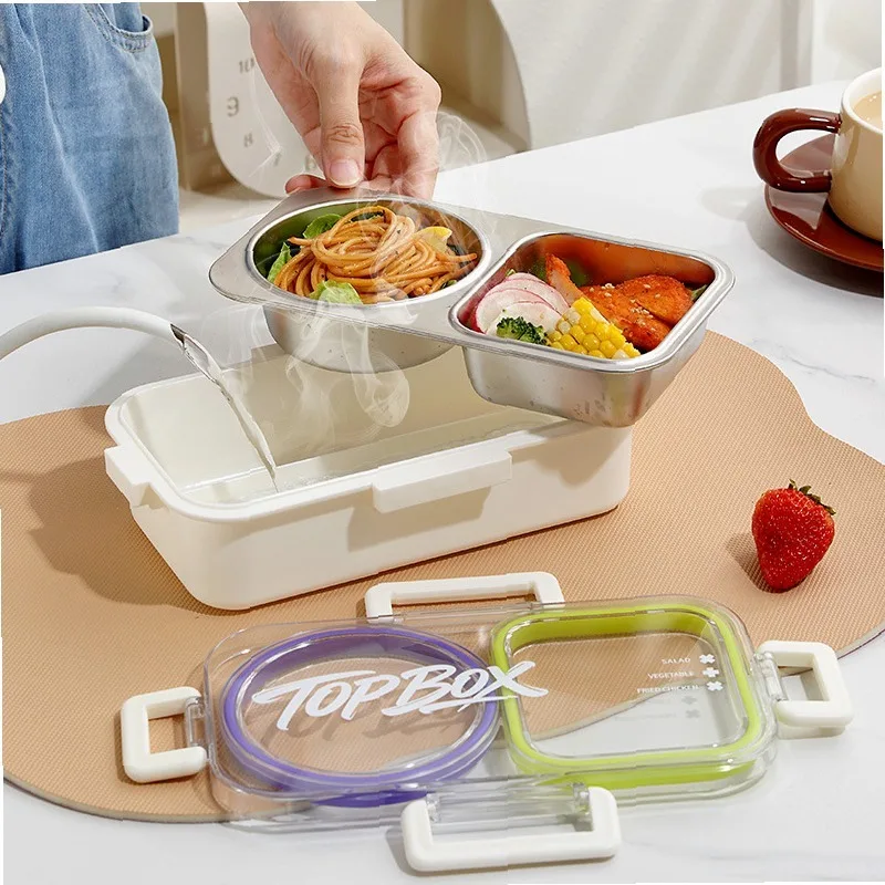 304 Stainless Steel Bento Box Lunch Box for Office staff student Kids 2 Compartment with Utensils, Portable High-Capacity Work