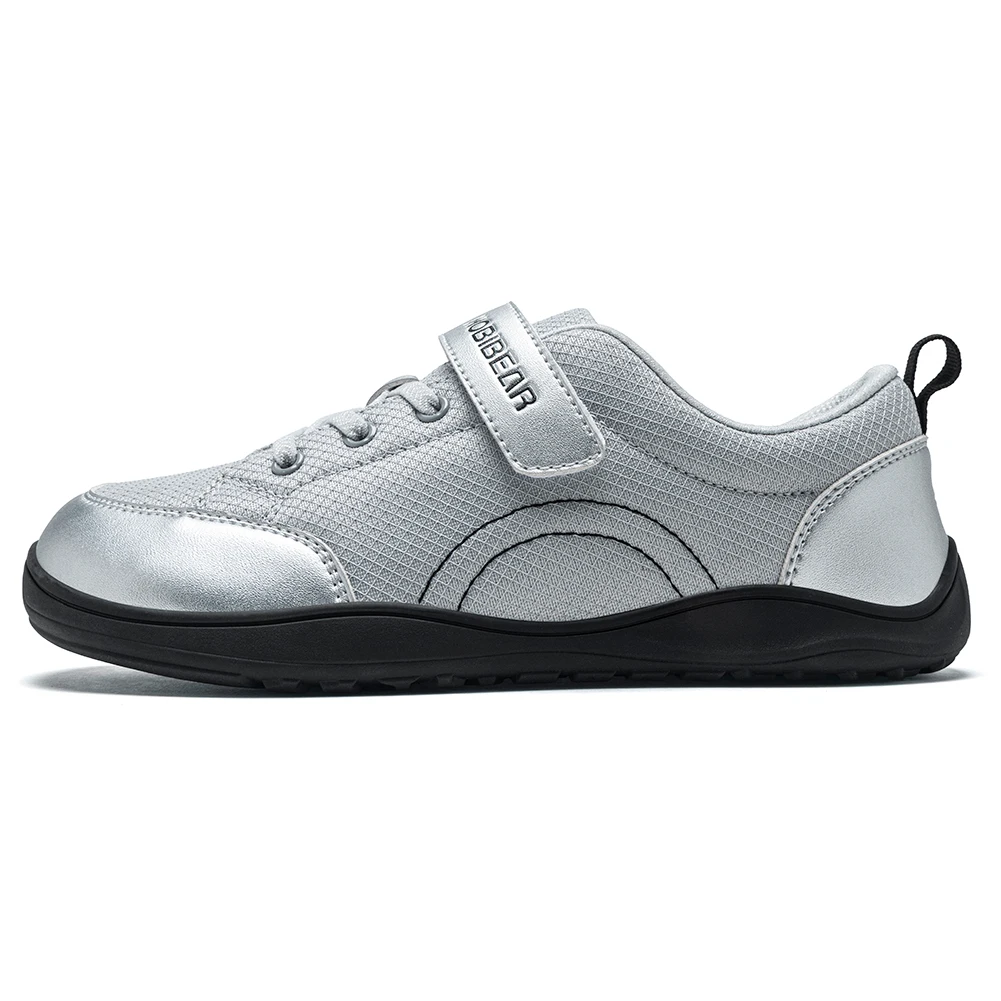 HOBIBEAR Breitpassform Kinderschuhe Barfuß-Sneaker mit Klettverschluss Kunstleder Mesh Leichte Zero-Drop Laufschuhe – Detail 7