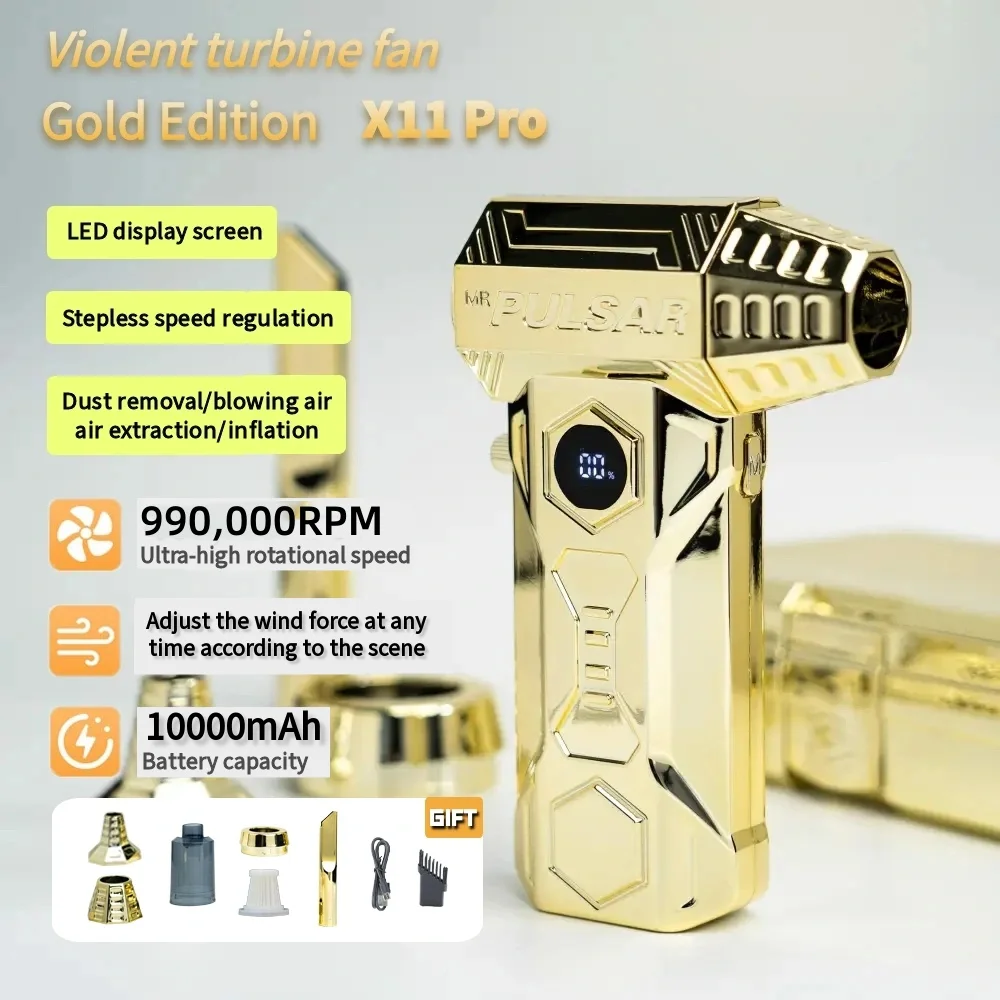 

X11Pro Turbo Jet Blower 990000 об/мин Мощный воздуходувка Бесщеточный двигатель Турбовентилятор Скорость ветра 70 м/с 10000 мАч Souffleur Air Puissant