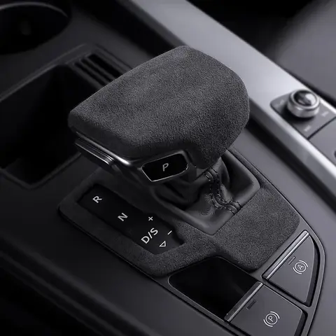 Alcantara 인테리어 오버레이 기어 시프트 노브 커버, 쉘 기어 시프트 패널, 아우디 A4L A4 B9 아반트 올로드 A5 S4 S5 2017-2024