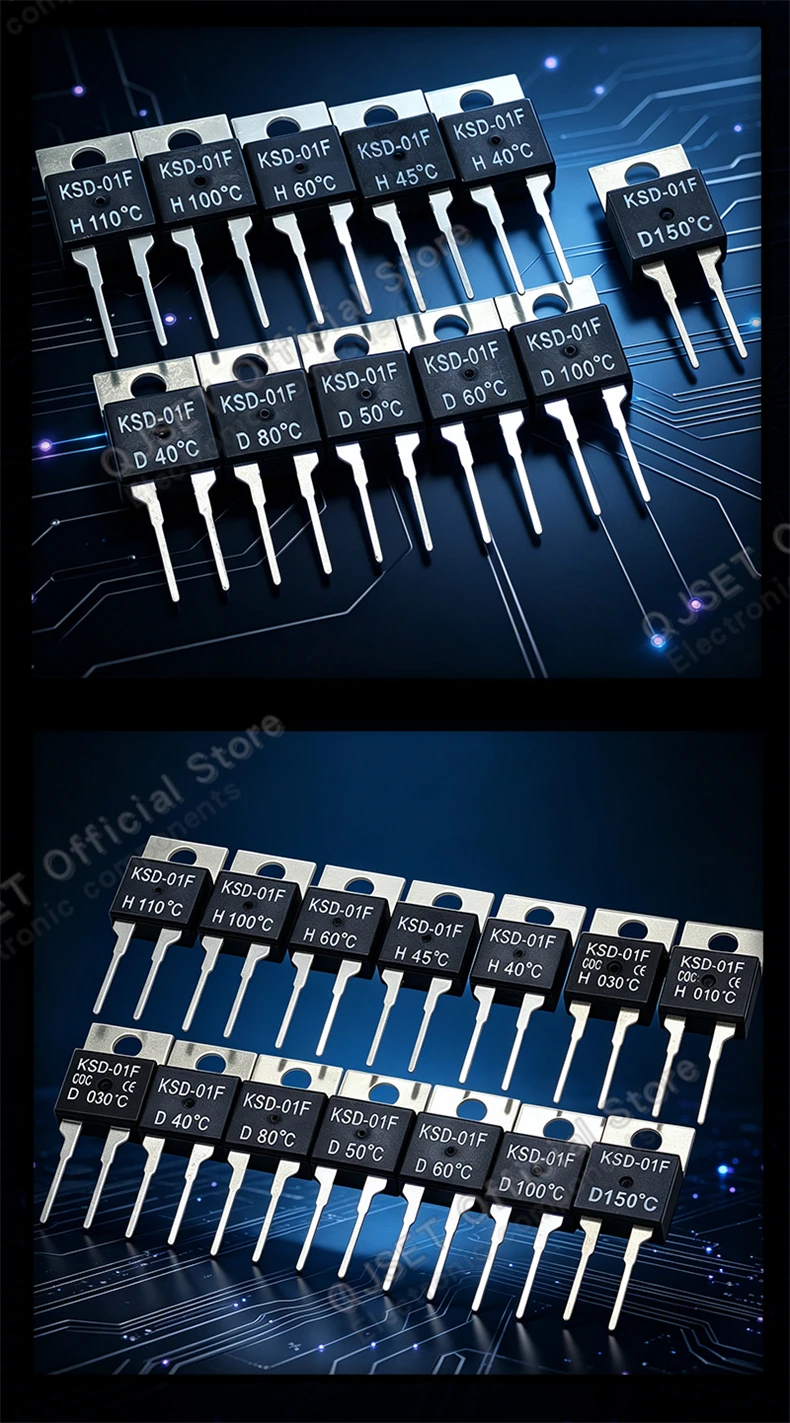40 50 60 70 80 90 100 GradC NC Normalerweise Geschlossen NO Normalerweise Offen 1,5A Thermoschalter Temperatursensor Thermostat KSD-01F JUC-31F – Detail 9