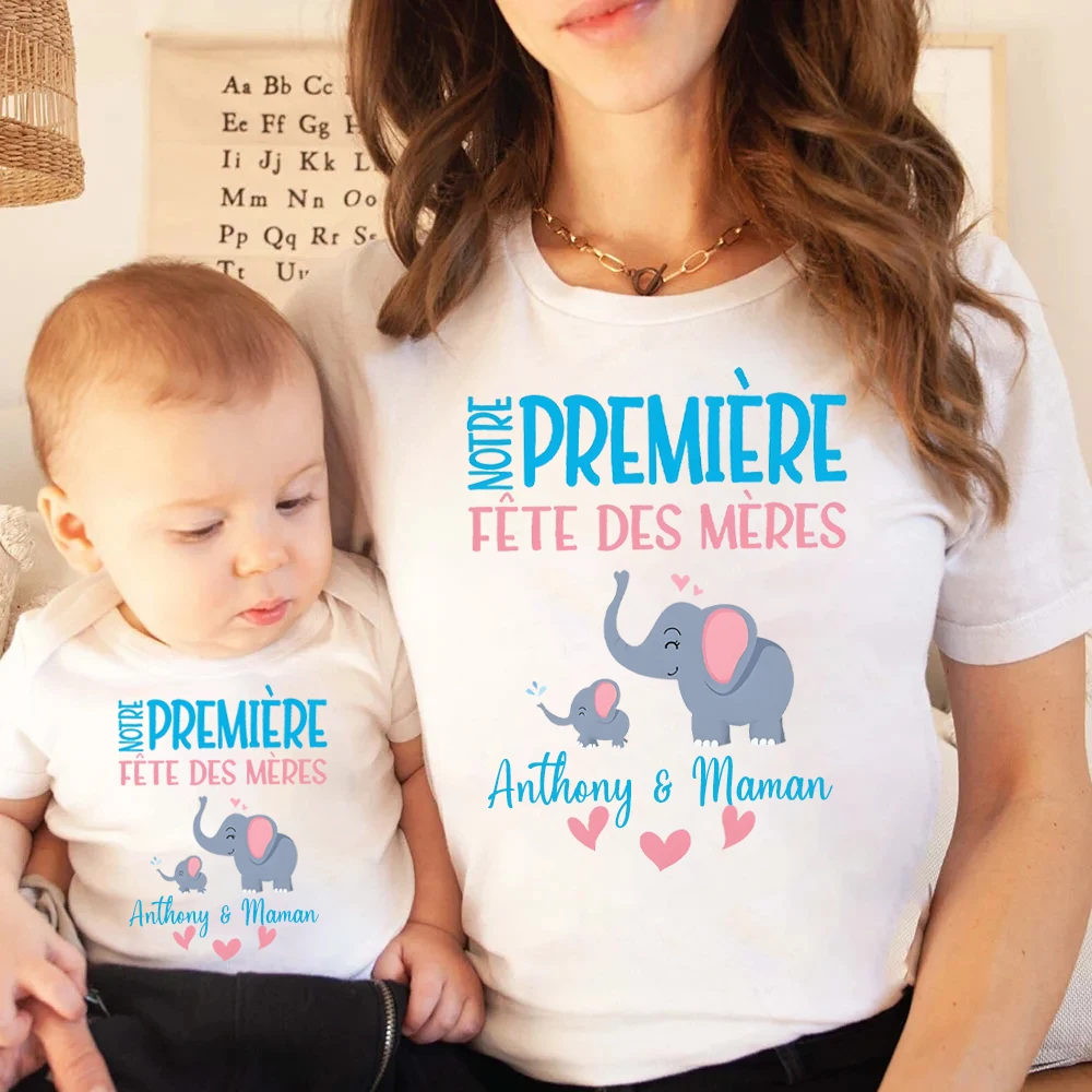 

Personalized Mother's Day Family Matching Outfits Custom Name Mom Shirt Baby Bodysuits Family Clothing Mothers Day Gift Outfits