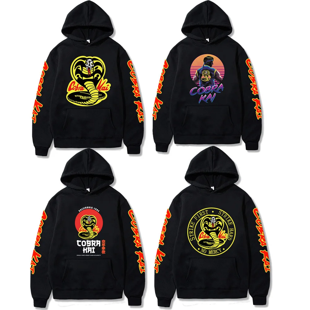 Design COBRA KAI Hoodies Men Women Sweatshirts COBRA KAI Clothes boys girls Autumn Hooded black Hoodie