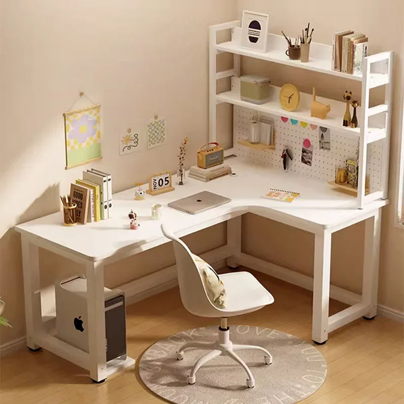 Corner Desk L-shaped Computer Desk Desktop Household Corner Desk Bookshelf Integrated Bedroom Girls Table Workbench