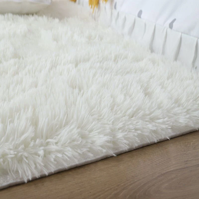 Long Plush Carpet For Living Room Sofa Area Rugs Modern Ultra-Soft Fluffy Floor Mat Kids Bedroom Bedside Rugs Home Decor White