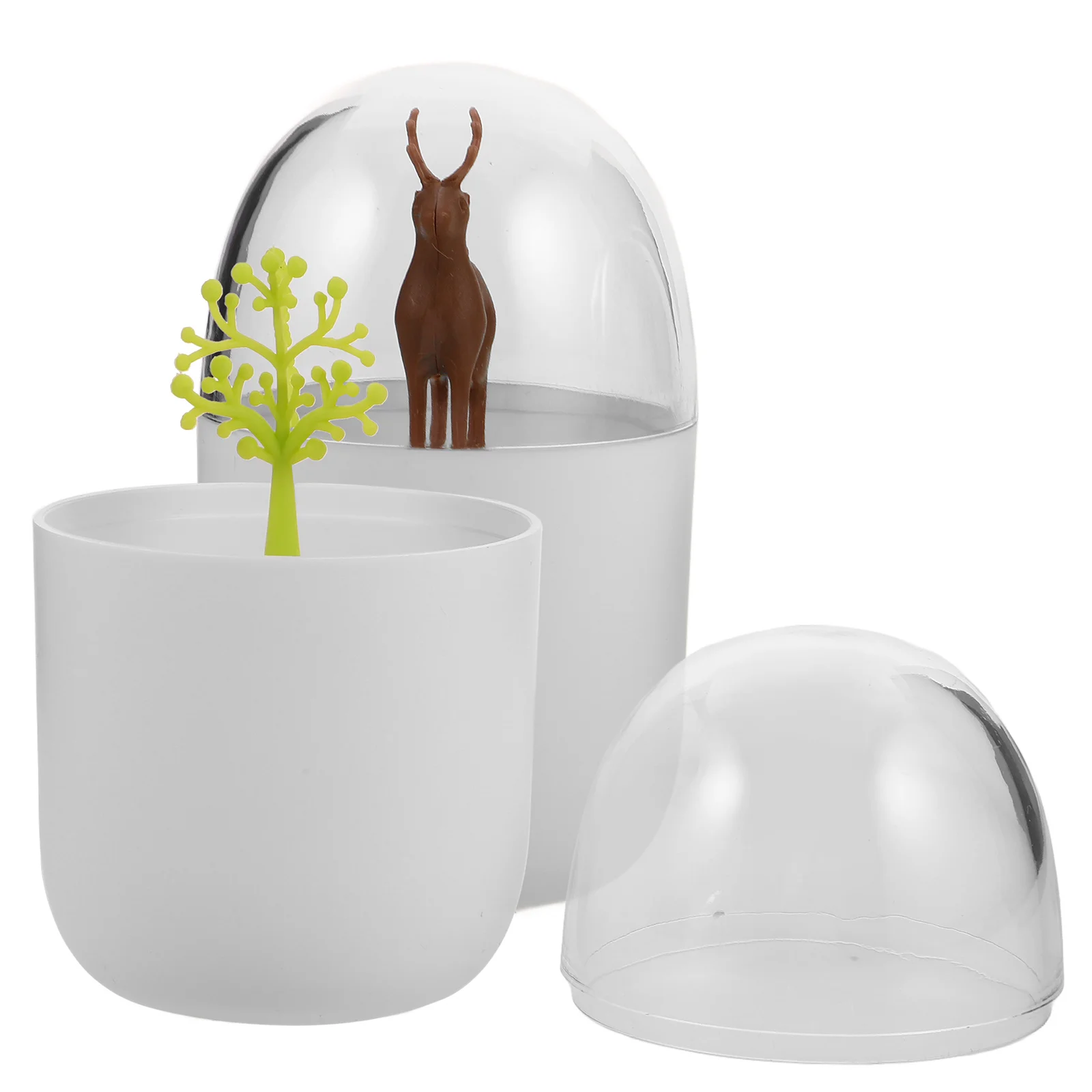 

2Pcs Plant Toothpick Holder Cotton Swab Storage Box Portable Reusable Organizer for Home Travel Office Jar Toothpick