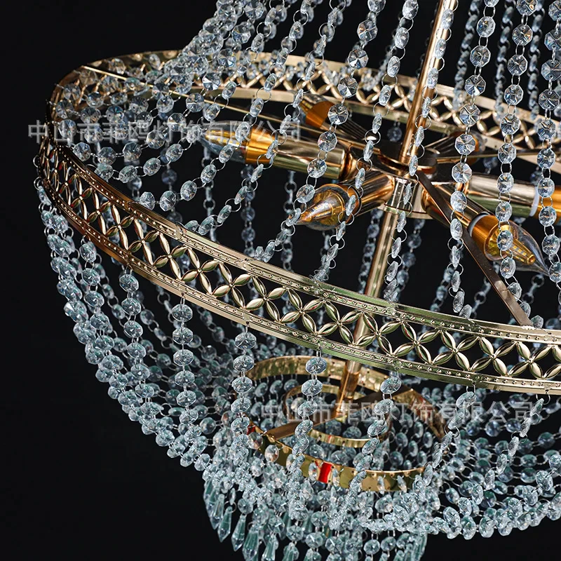 Exquisiter Metallbogen mit hängenden Kronleuchterblumen, Hochzeitsständer für Party- und Eventdekoration – Detail 11