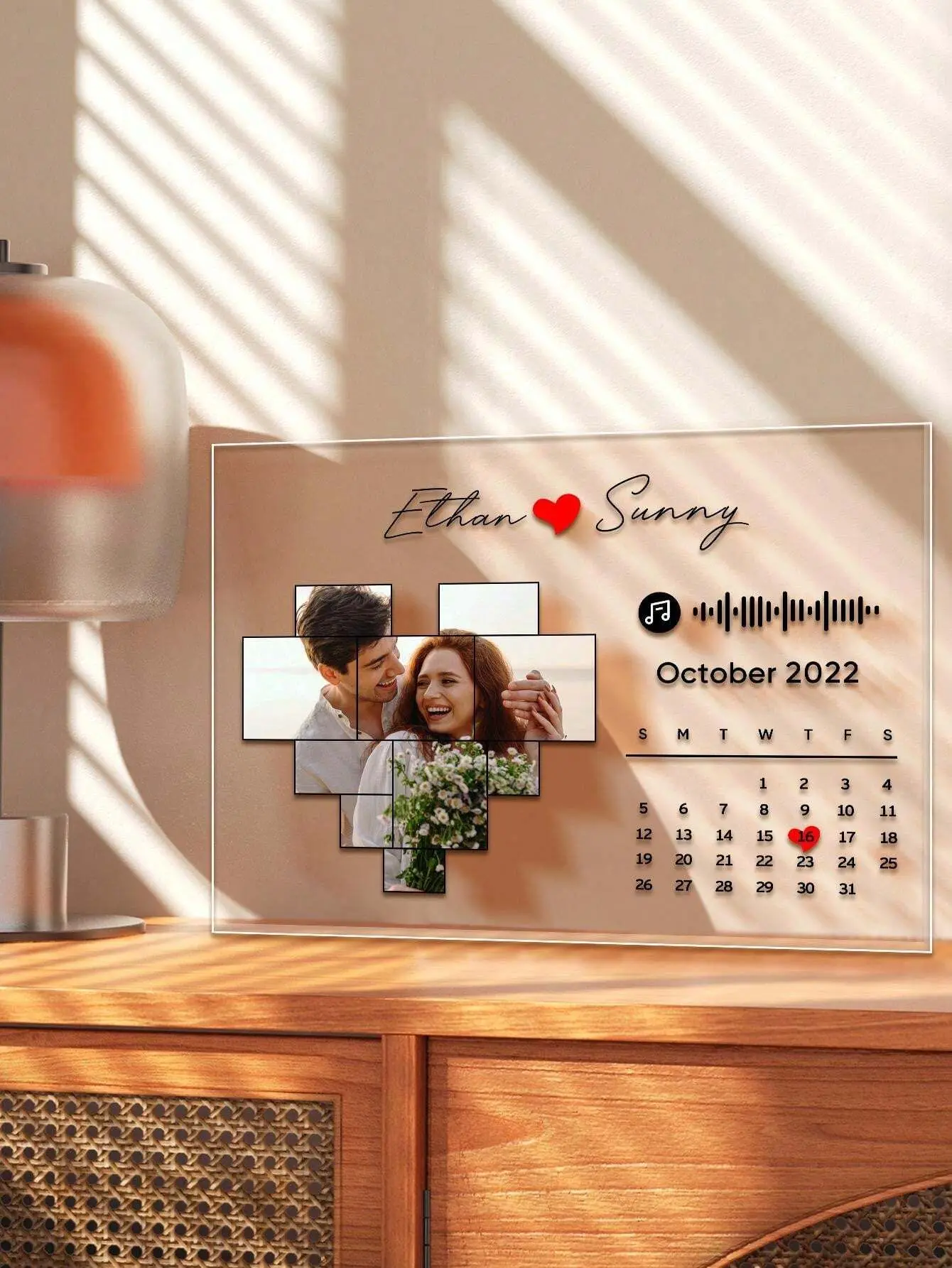 

Personalized Home Decor, Personalized Song Code Plaque for Grilfriend, Best Anniversary gift (non-player)