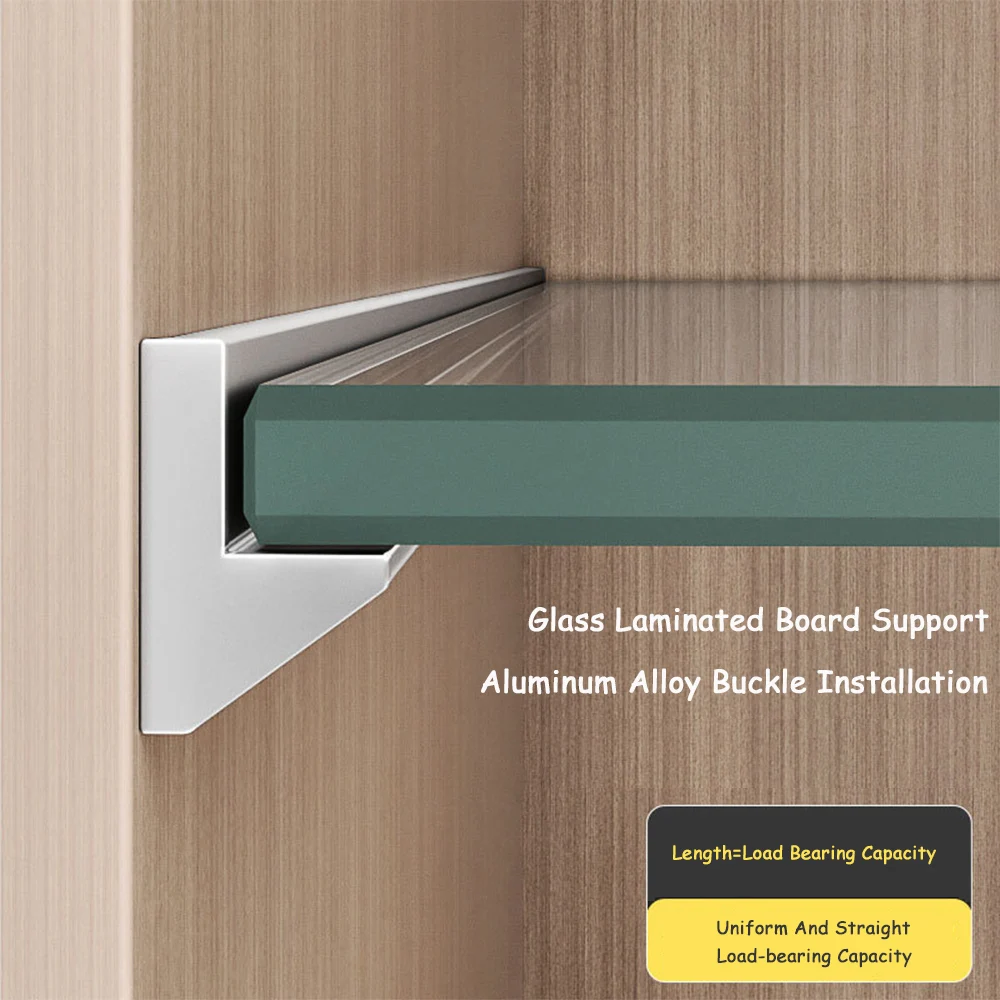 

Aluminum Alloy Glass Plank Cabinet Bracket Free Adaptation Snap-fit Shelf Support Minimalist Snap-fit Wine Cabinet Bracket