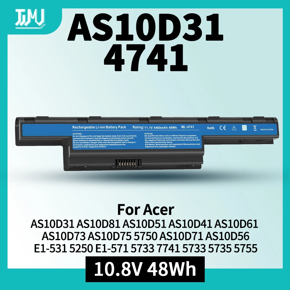 Batería AS10D31 AS10D51 para Acer Aspire 5253 5251 5336 5349 5551 5552 5560 5733 5733Z 5740 5735 Gateway NV55C NV50A NV53A NV59C