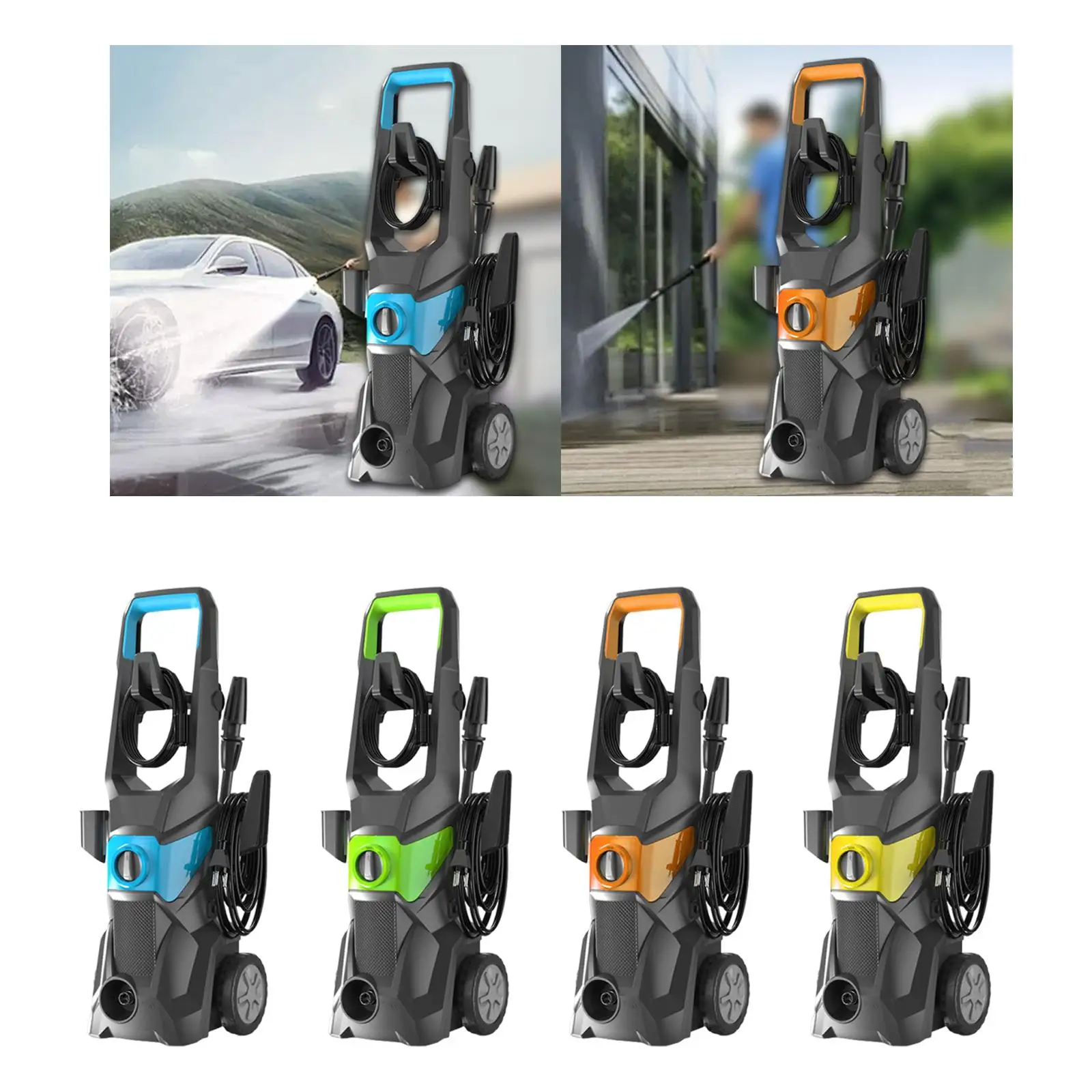 

Электрическая мойка высокого давления, профессиональная, мощная, с разъемом для шланга, 1400 Вт, автоматическая для дворовых заборов, мебели, дома, подъездных дорожек