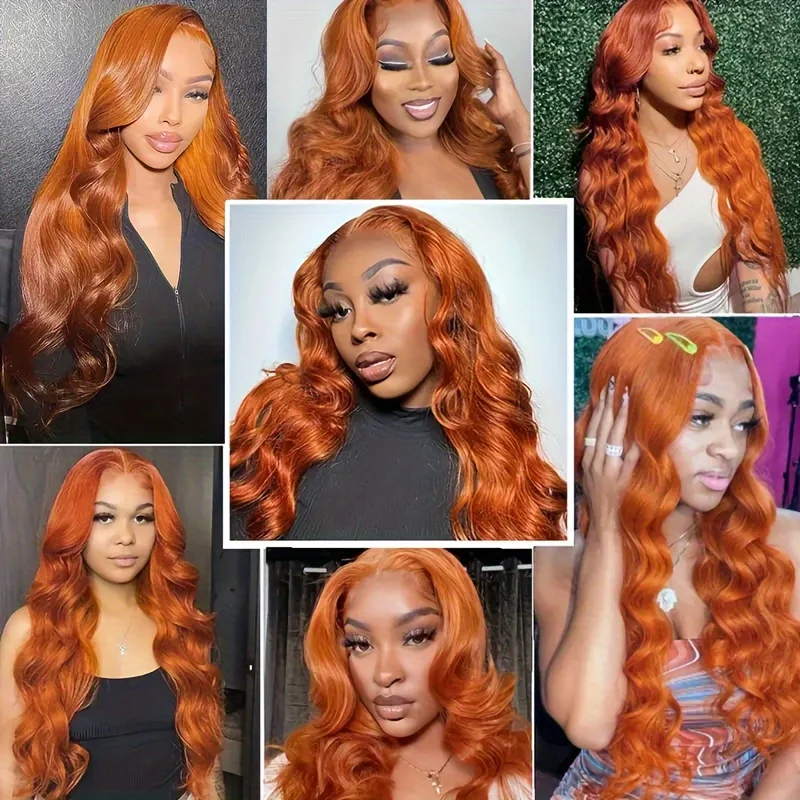 Perruque Lace Front Wig Body Wave Naturelle, Cheveux Humains, 13x6, 13x6, Transparent, Vidéo Orange, 200%, pour Femme