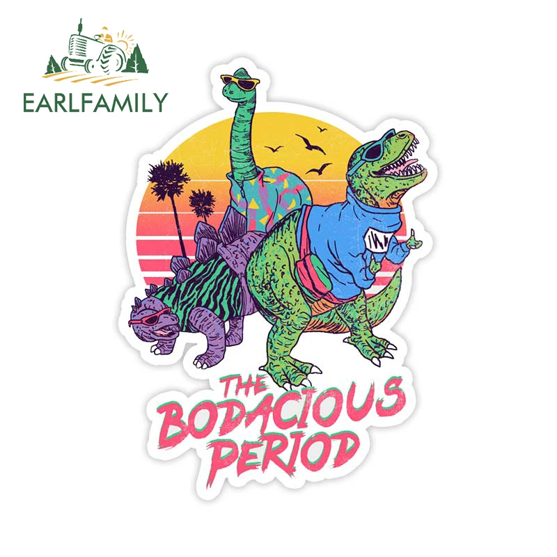 

EARLFAMILY 13cm X 9.4cm The Bodacious Period Car Sticker Window Trunk Laptop Decal Cartoon Era Of Dinosaurs Stickers