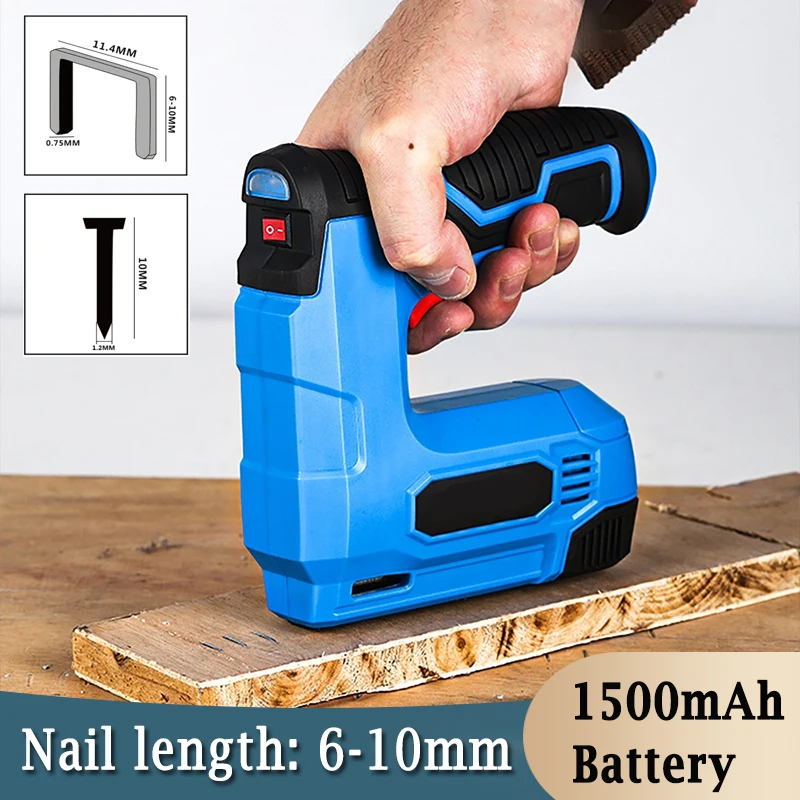 Pistolet à clous électrique sans fil avec batterie au lithium 1500mAh, aste par USB, outil de bricolage pour meubles et cadre en bois