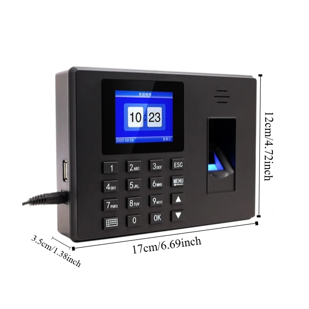 Multifunctional Fingerprint Attendance Machine Finger Scanning Plastic Fingerprint Time Clock Access Control Lunch Time Editor
