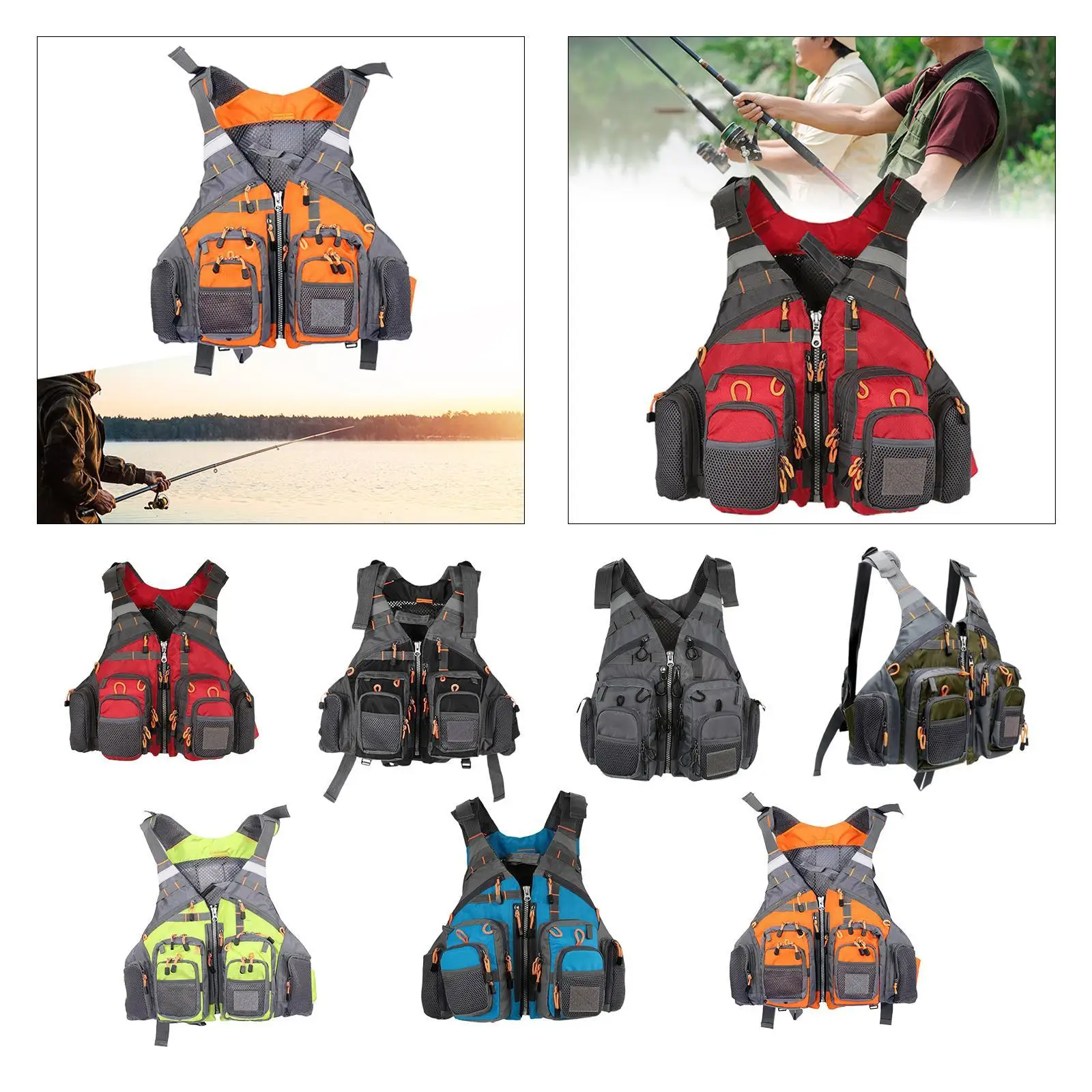 

Fishing Vest Multipurpose Cargo Vest Jacket for Boating Sailing Jet Skiing