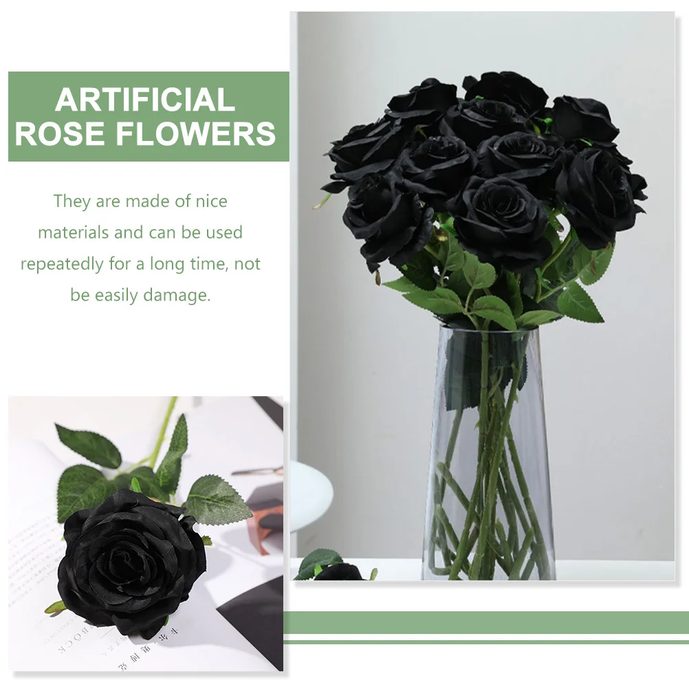 

9Pcs Rose Bouquets Artificial Flower Decorations for Indoor Outdoor Spaces Bright Vivid Fake Roses Home Wedding Party Flower