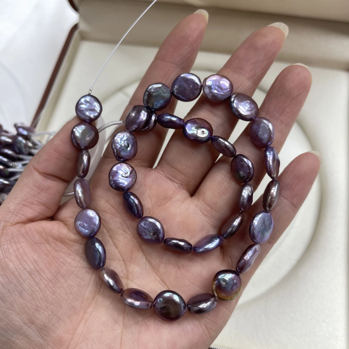 

13-14mm Purple Button Beads Natural Freshwater Pearl Semi-finished Beads for Jewelry Making DIY Necklaces Bracelets Accessories