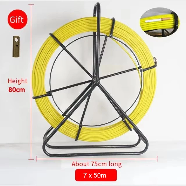 Elektricien Draadinvoerapparaat 4/5/7mm Glasvezel Draadkabel Doorvoerstaaf Visdraad Kabelontstopper Leider 50m/100m