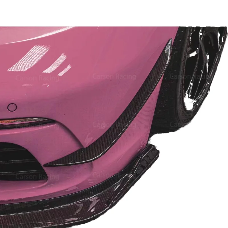 

New Real Carbon Fiber Front Bumper Knife Spoiler for 718 Cayman Boxster DRY Carbon Fiber Body Parts