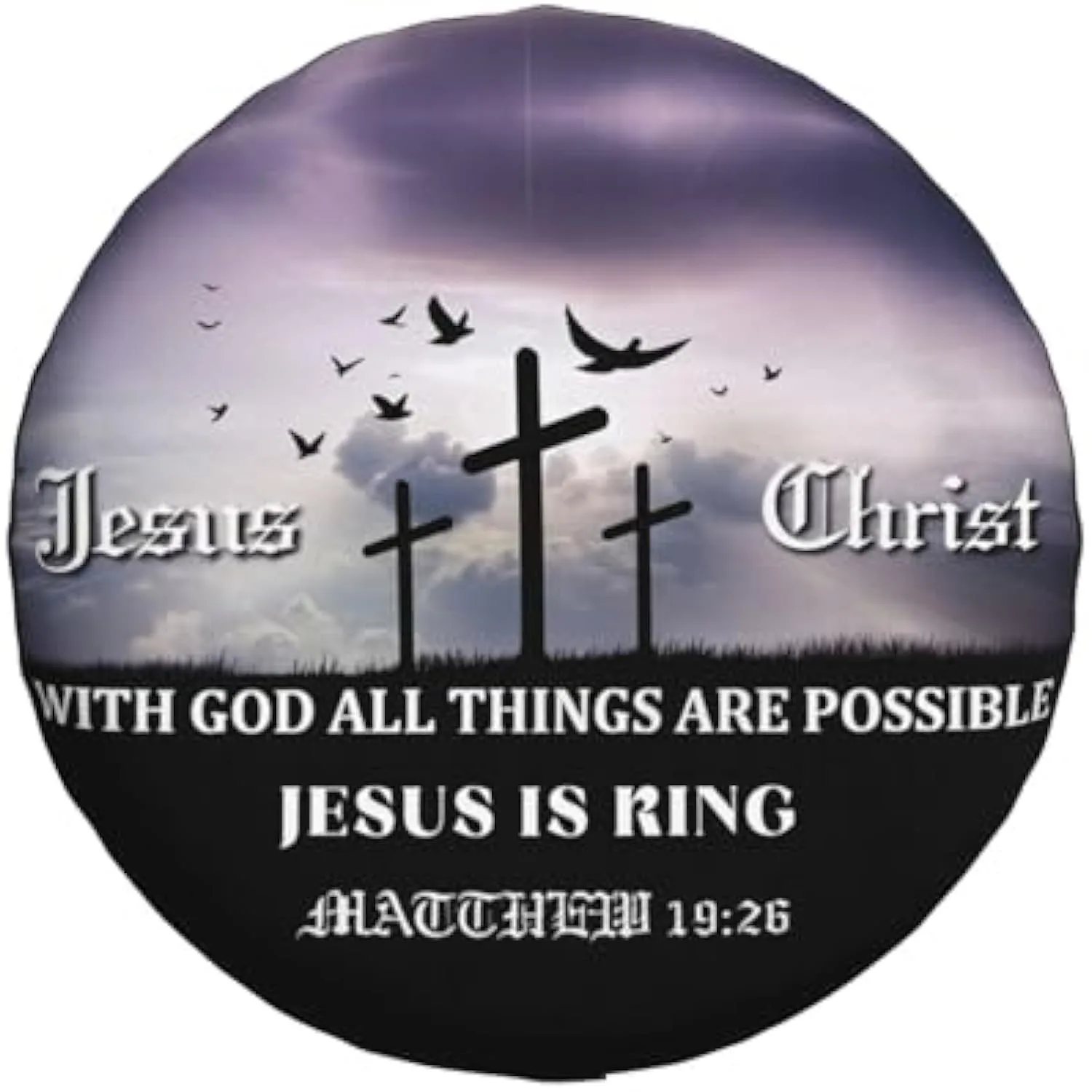 

Чехол для запасного колеса с изображением Иисуса Христа, креста и библейских стихов, водонепроницаемый, универсальный размер