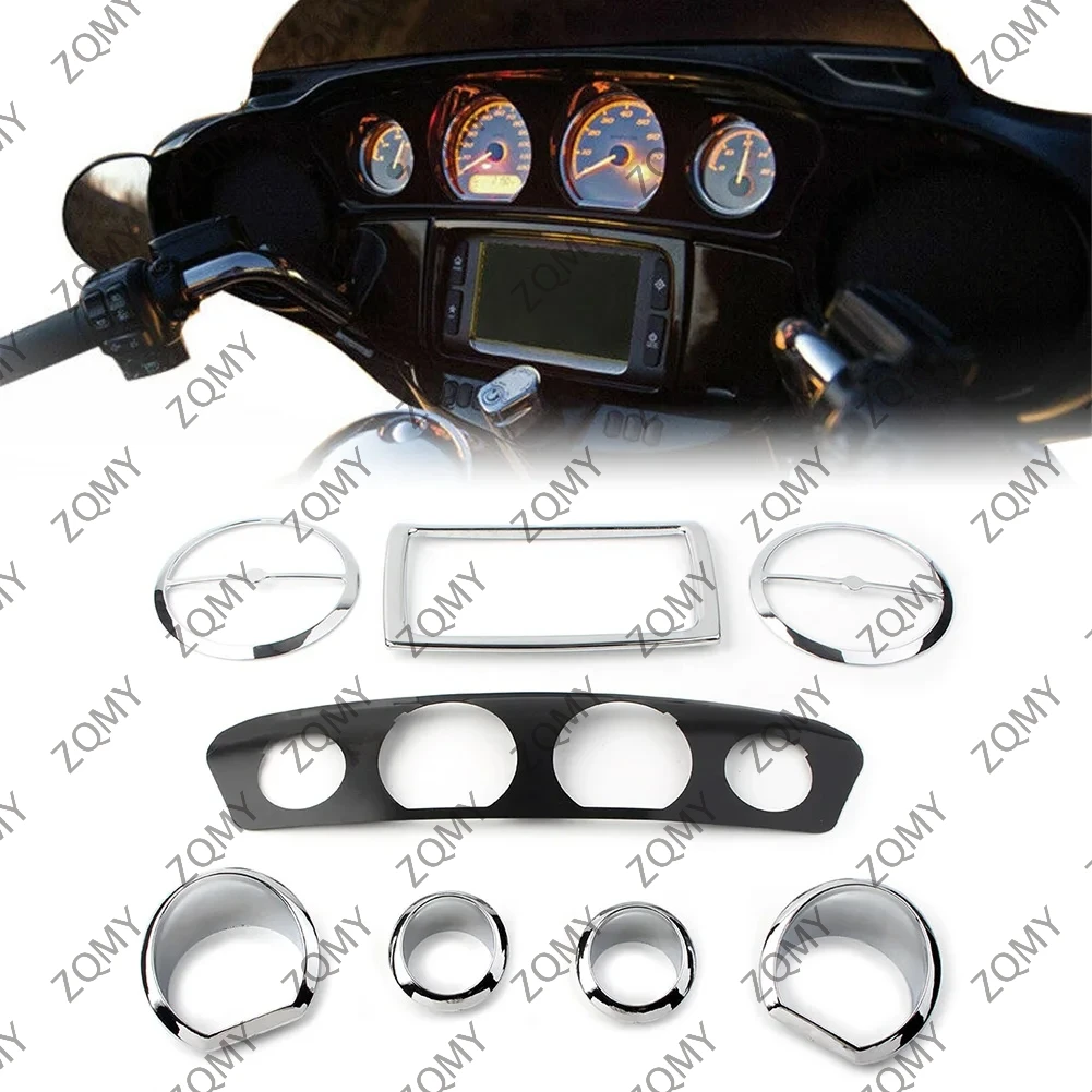 8pcs/set Motorcycle Gauge Bezel Trim Mount Plate For Harley Touring Electra Glide 2014 2015 2016 2017 2018 2019 2020