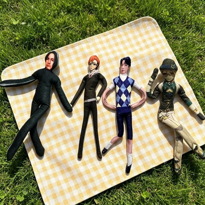 1/5PCS Custom Photo Stuffed Plush Doll, Personalized Long Body Bendable Toy with Clothes Print, Poseable Action Figure Decor