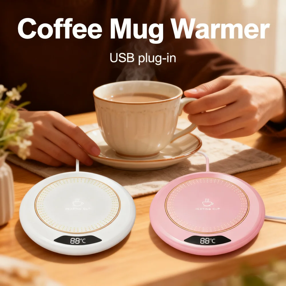 

2 шт. подогреватель чашек, кофейная кружка, подогреватель чашек, автоматическое отключение, 3 настройки температуры, стол, электрический термостат для напитков, чая, воды, молока, коврик