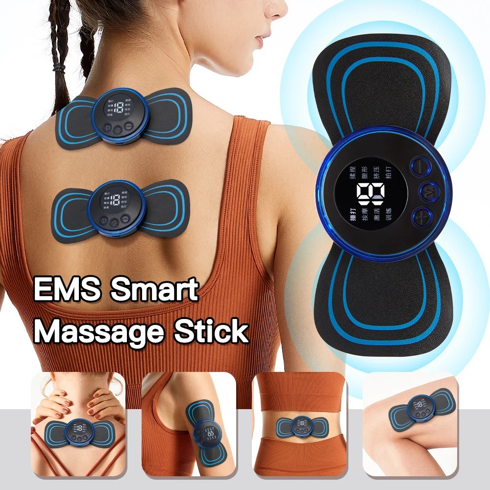 EMS Electric Pulse Neck Massager Cervical Massage Patch Back Sticker Muscle Stimulator Portable Relief Pain Relax Massageador