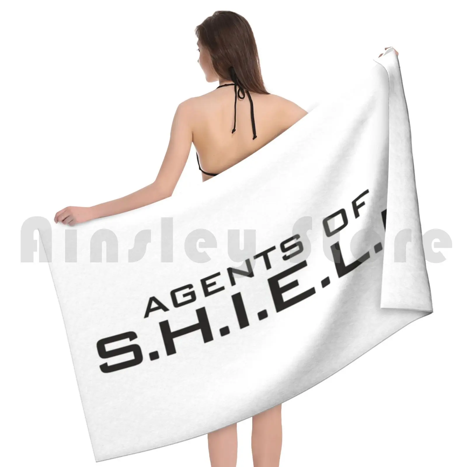 Agent de Sheild serviette de bain coussin de plage, agent de l'agence secrète Mib Action Cia Fbi Superheros Si Fi