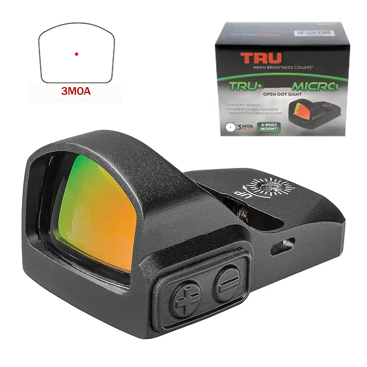 TR**LO T*uT*c ريد دوت البصر 3 MOA المدمجة الموازية الحرة الخمول السيارات قبالة كوليماتور بصمة الطبيب مع 20 مللي متر السكك الحديدية جبل #1