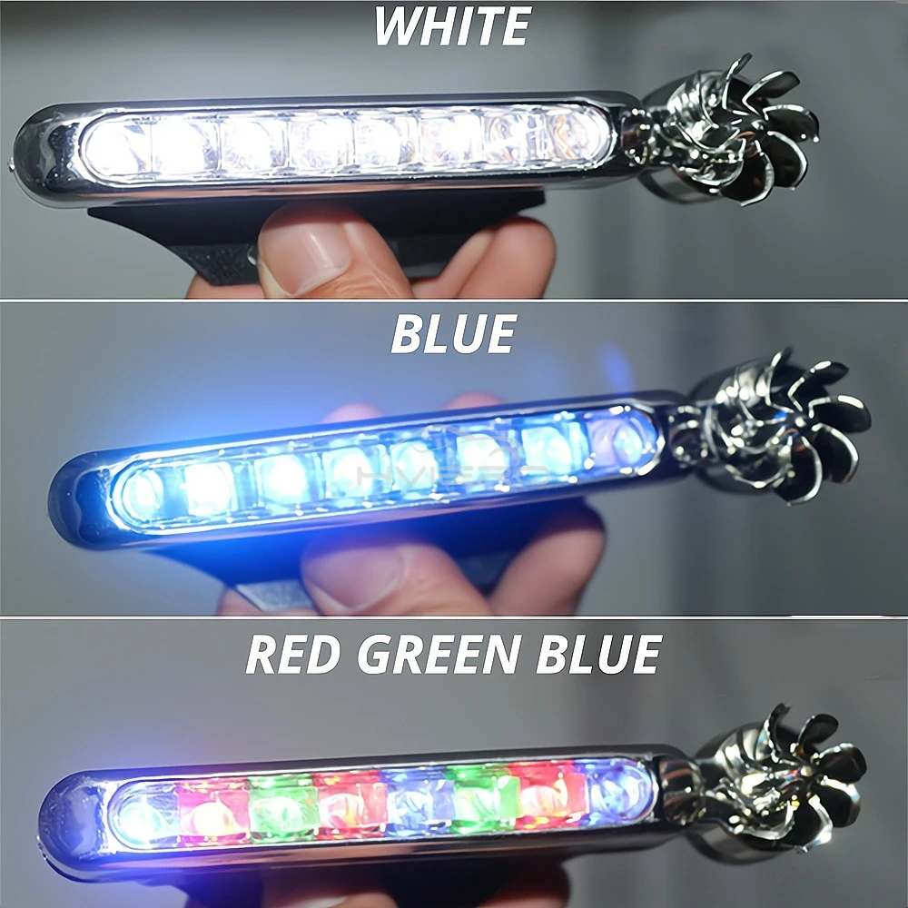 Daytime Running Auto Wiring Wind Power Grille Vehicle Lights White Blue Colorful Fan Rotation Turn Signals Fog Warning DRL Lamps