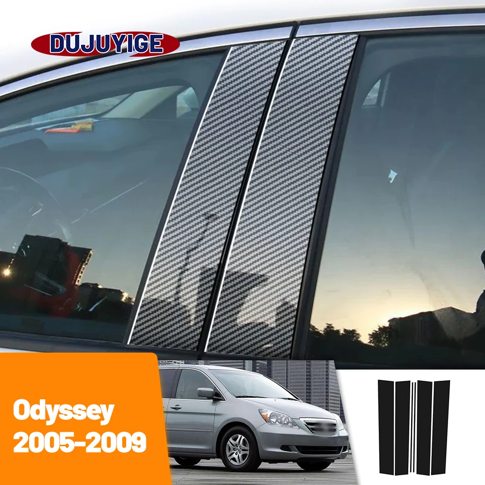 

For Honda Odyssey 2005-2009 2006 2007 2008 Carbon Fiber Window Door Column Deal B C Pillar Post Cover Trim Sticker