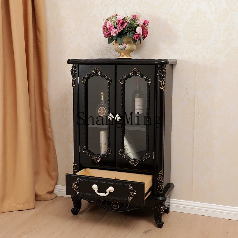 خزانة مشروبات للتخزين على جانب الطعام باللون الأسود المطلي بالذهب والفضي من ZYY، خزانة تخزين متعددة الوظائف #4