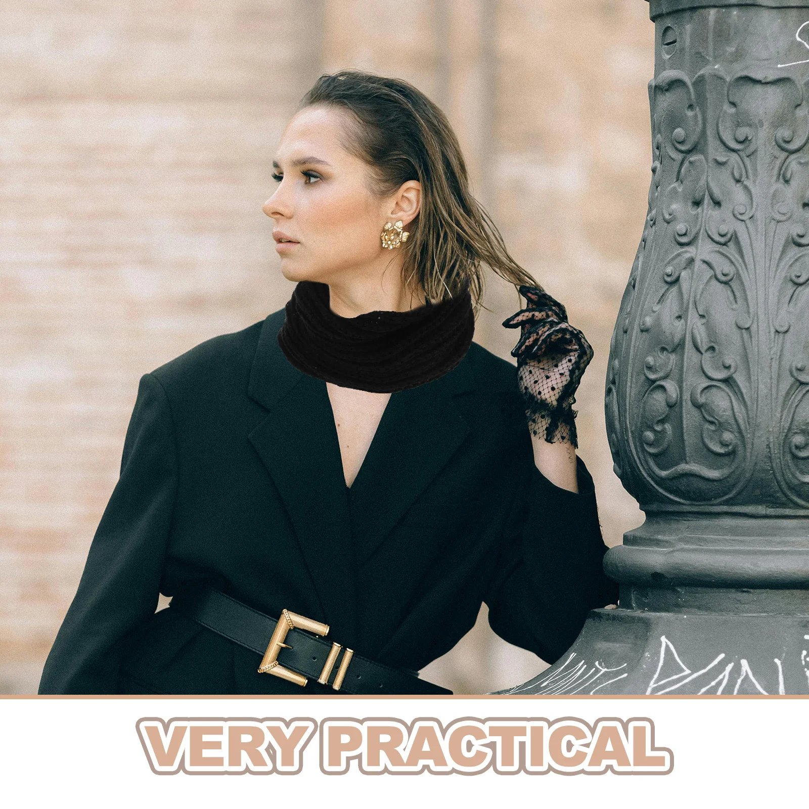 وشاح صغير محبوك سميك دافئ حلقة الرقبة التبعي للرجال النساء الشتاء أزياء الشارع الشهير وشاح المنسوجة متماسكة