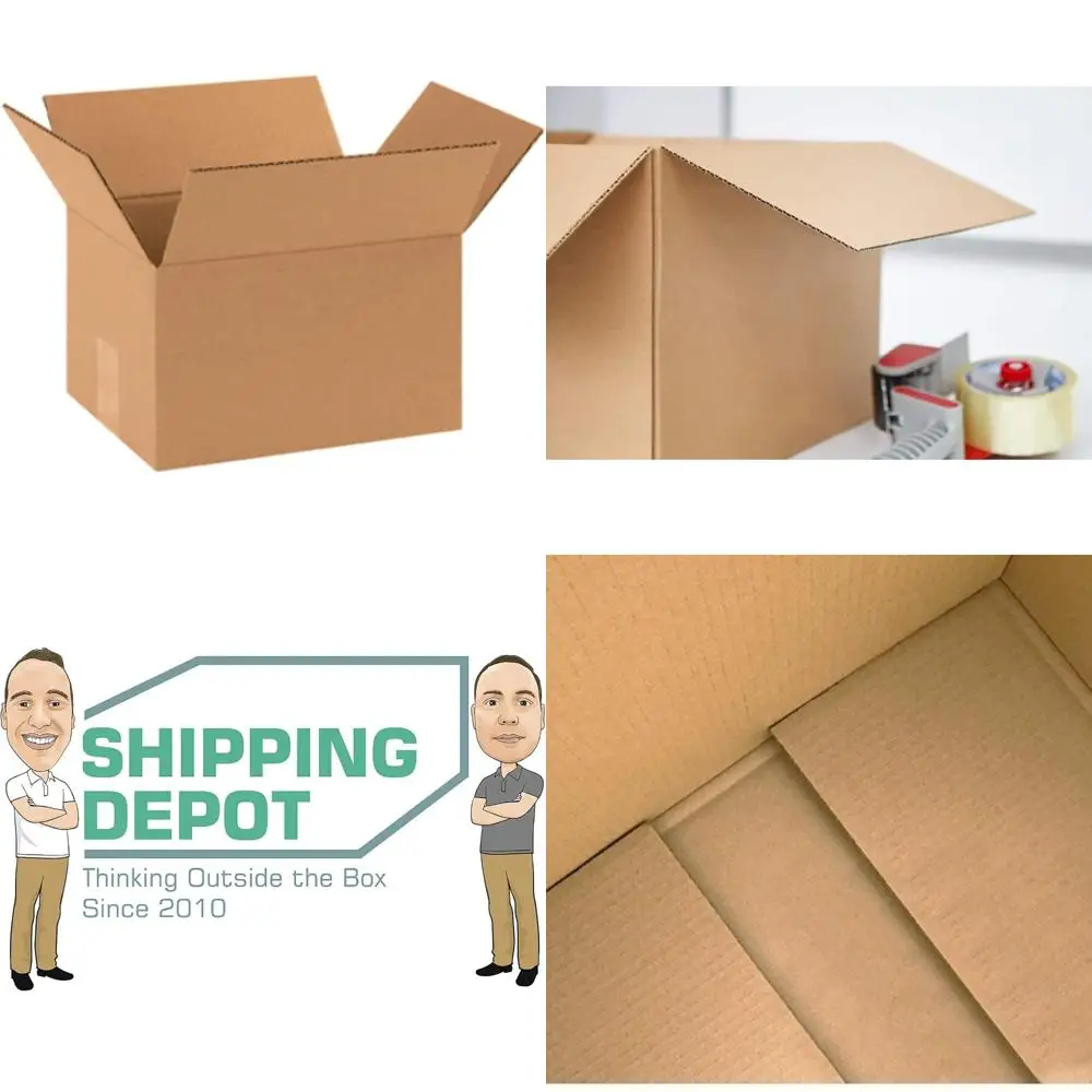 صناديق من الورق المقوى المموج مقاس 10 × 8 × 6 - عبوة من 100 قطعة للشحن والبريد والحركة