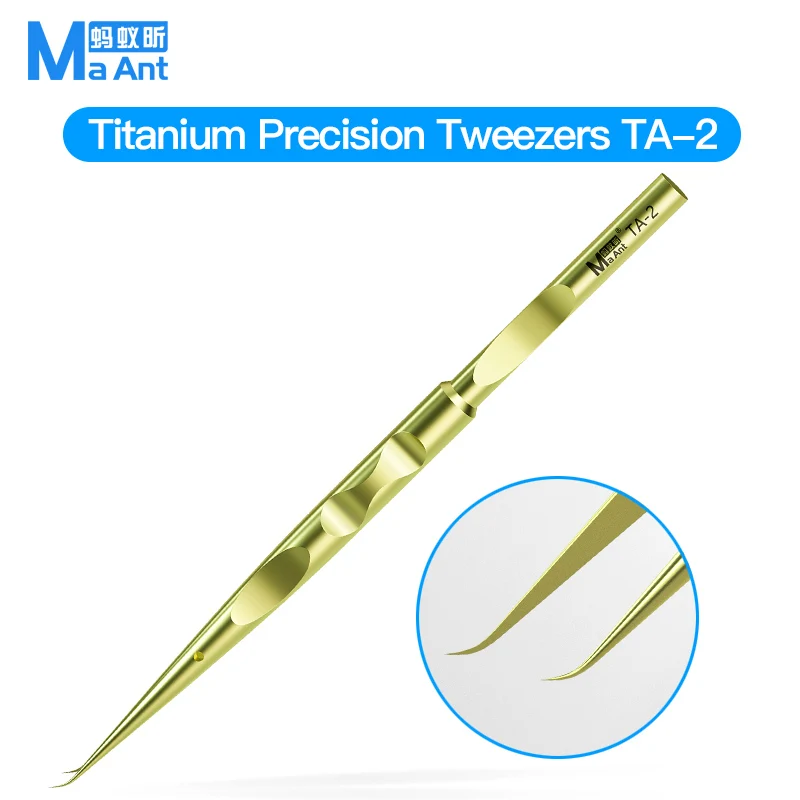 MAANT TA-1 Titanium Alloy Precision Tweezers Anti Magnetic and Anti Slip Professional Level Repair Fingerprint Chip IC Pliers