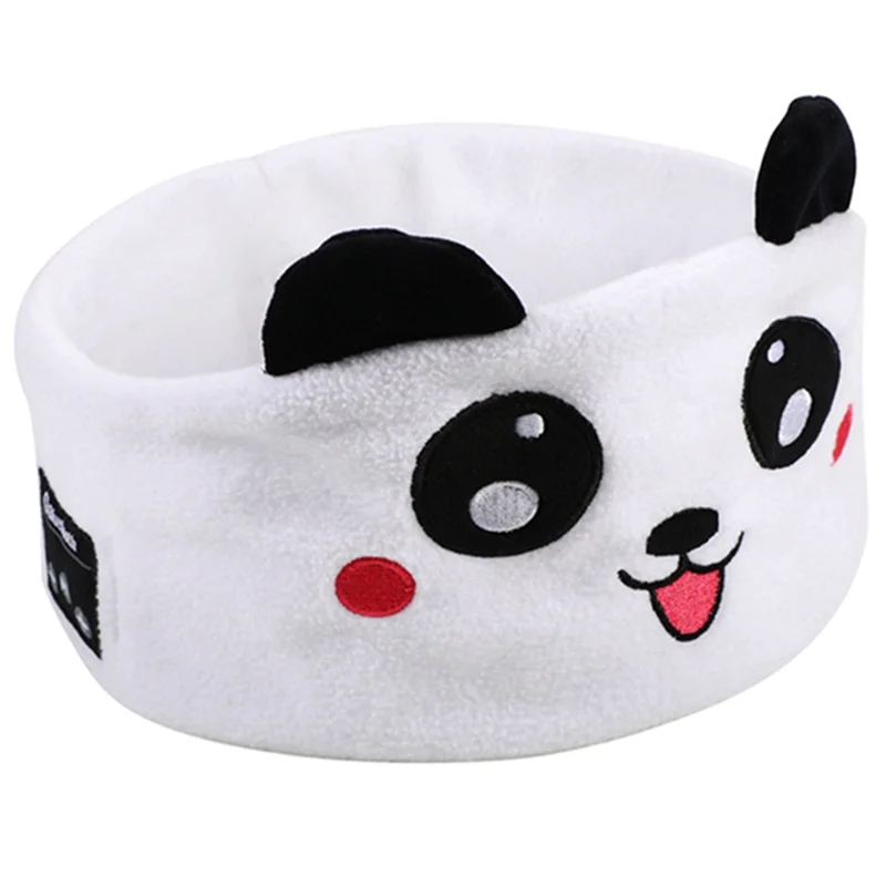 A57G-عصابة رأس على شكل حيوان، سماعة رأس بلوتوث لاسلكية مخملية ناعمة مع ميكروفون وعصابة رأس بلوتوث مع مكبر صوت رفيع وقناع نوم، أ