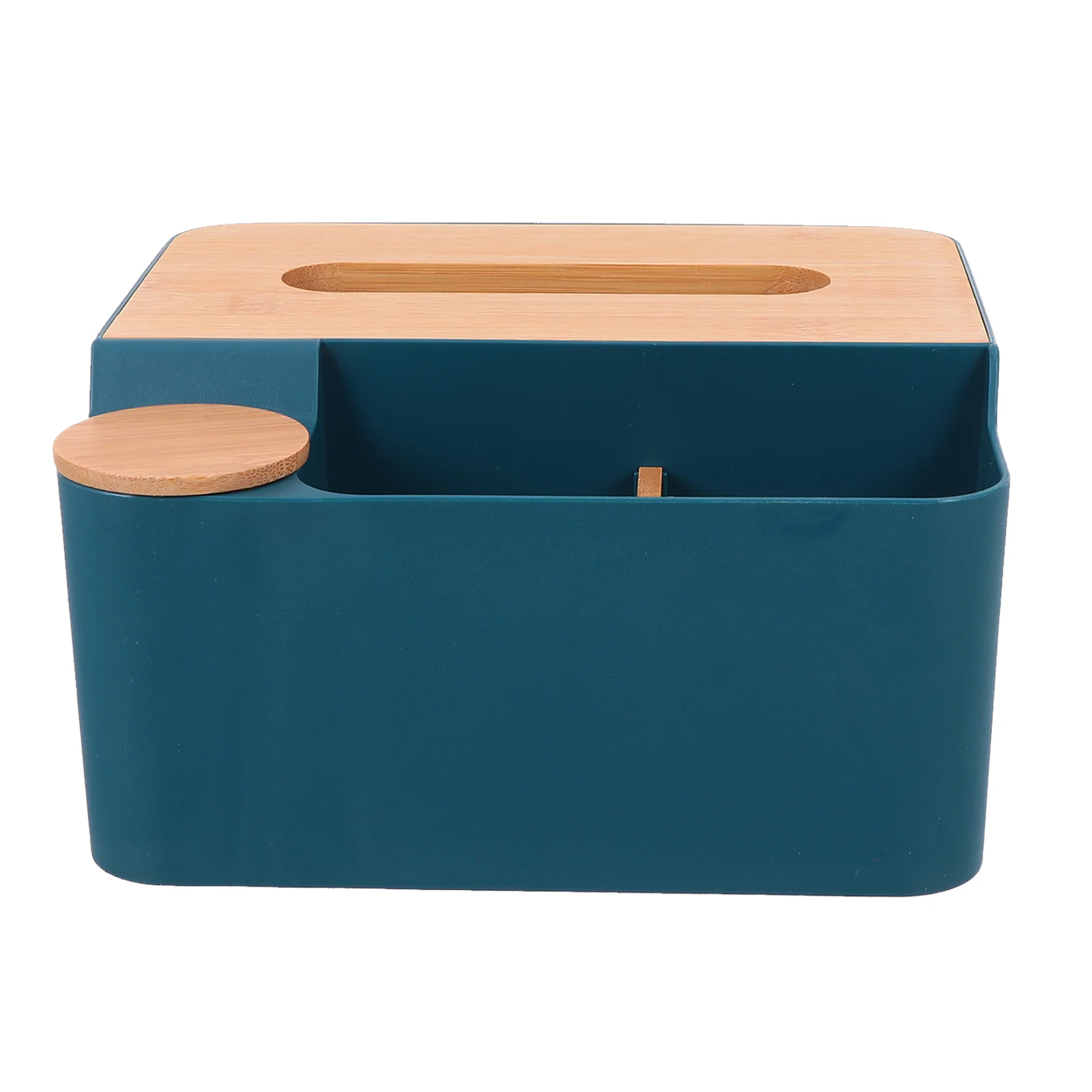 Boîte à mouchoirs en plastique et bois, 1 pièce, boîte de rangement multifonction pour télécommande, pour bureau, salon, bureau, boîte de rangement de mouchoirs