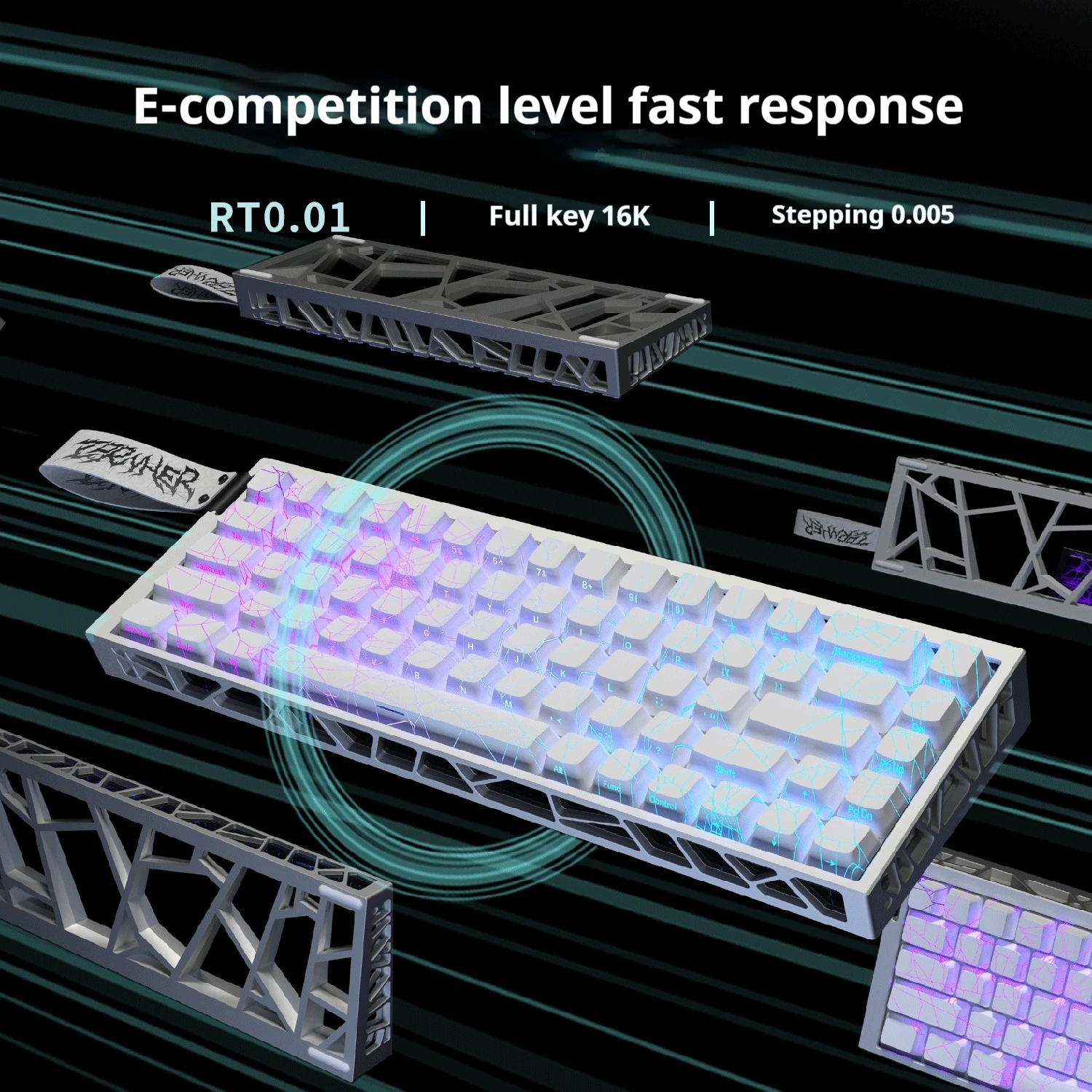 ZORNHER LINGJING 68 Hollow Magnetic Jade Axis pro Gaming Keyboard Aluminum Alloy FPS Dedicated Customized Computer Peripherals