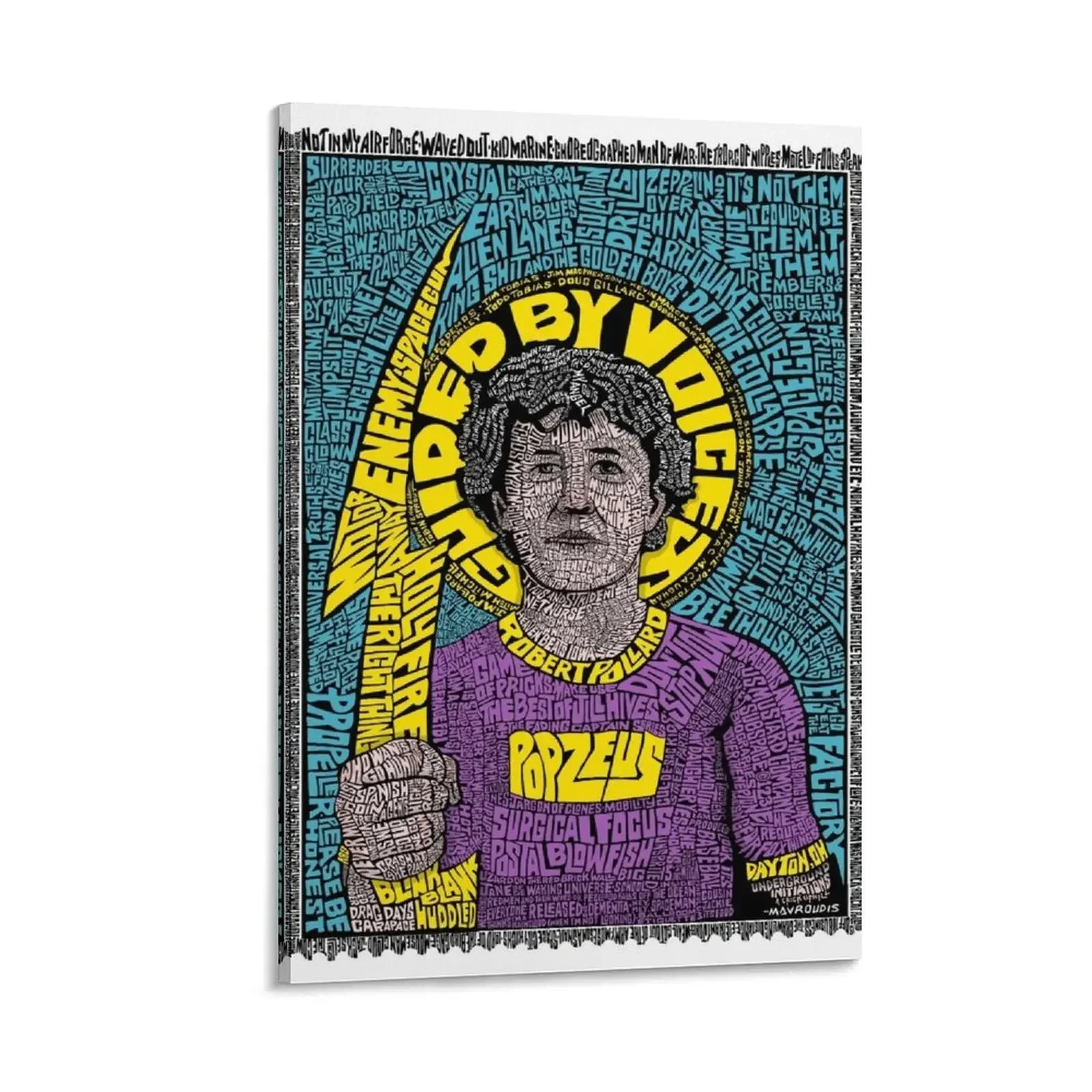 

POP ZEUS: ROBERT POLLARD: GUIDED BY VOICES Portrait Canvas Painting poster mural Paintings on canvas for living room