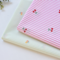 Fabric pure cotton striped small cut fabric jacquard cotton clothes skirt children's shirt handmade DIY, 145x50cm