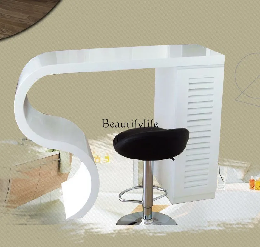 

Painted White Bar Counter Simple Modern Home Partition Fashionable Bar Counter