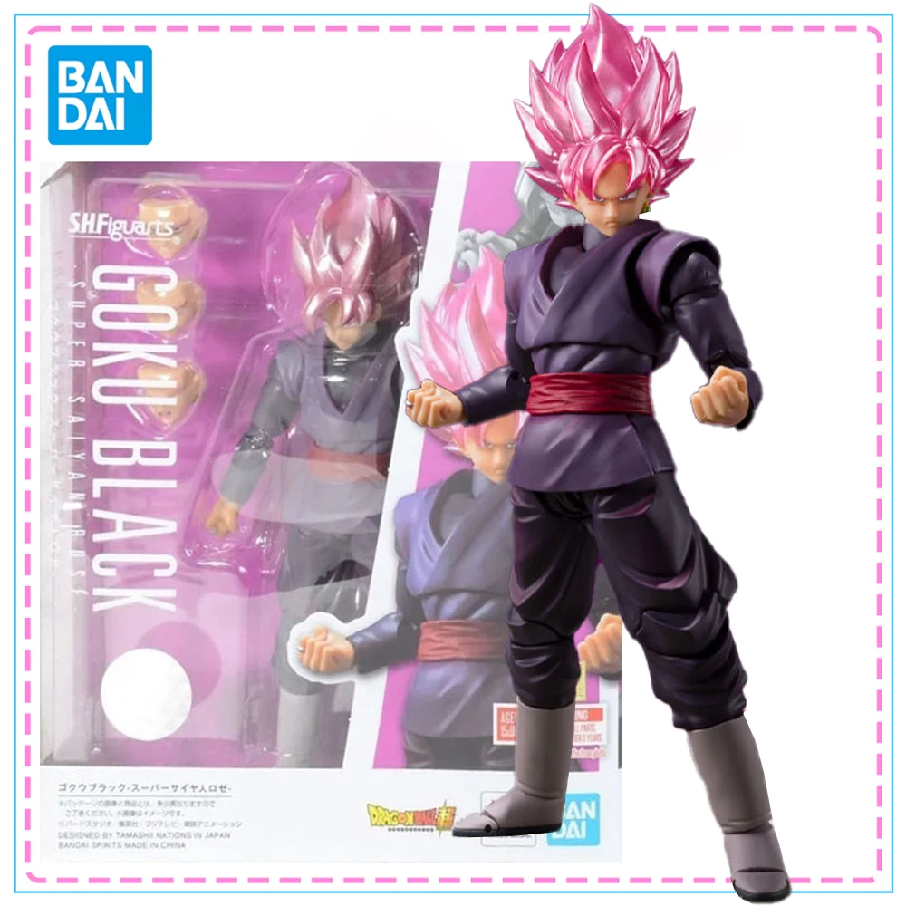 

Bandai S.H.Figuarts Dragon Ball Goku Black Super Saiyan Rose Фигурка Подлинная модель Комплект Коллекция Модель Игрушки Подарки В наличии