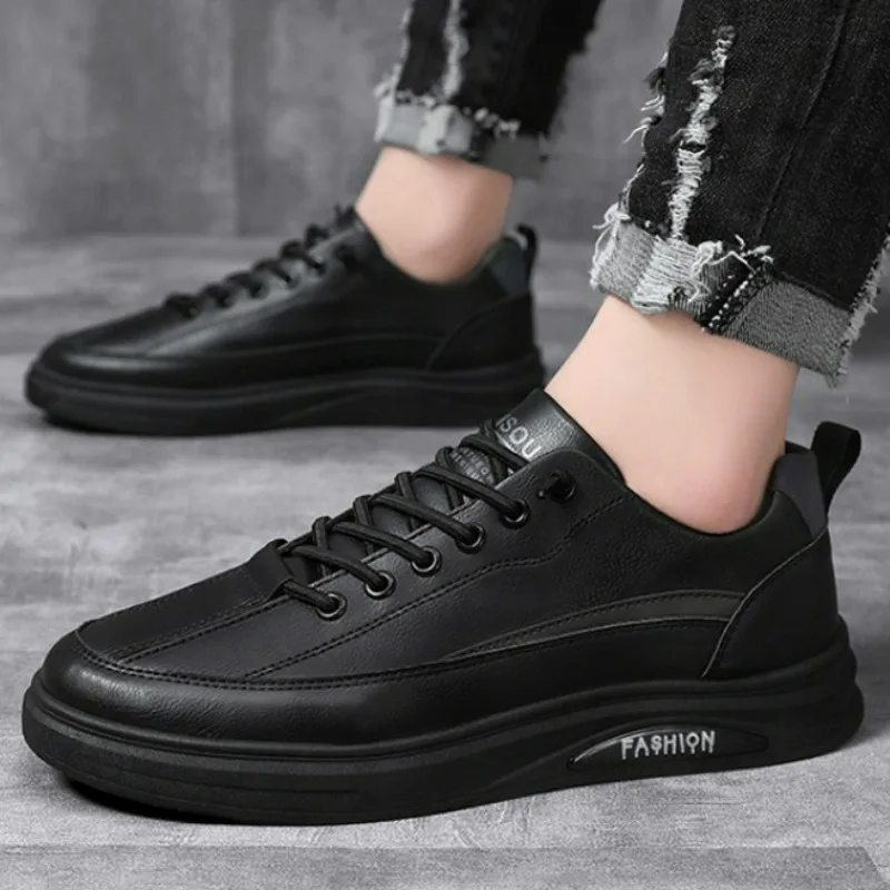 Casual Shoes Men's Shoes 2024 Leather Outdoor Running Safety Comfort Slip-on Loafers For Male Fashion Black Business Dress Shoes