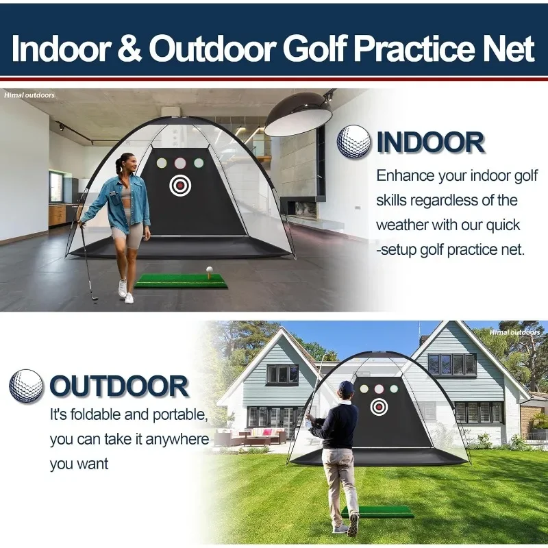 Outdoor golf practice net, golf driving range, heavy duty golf practice hitting net